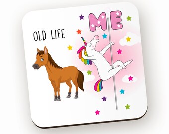 Old Life New Life Wooden Coaster - New Job - Positivity - Congratulations Gift - SWC05