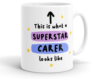 Carer Gifts - Superstar Carer Coffee Mug - Thank You Gift - Gift for Carer - SMG24
