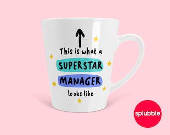 Gift for Boss - Superstar Manager Latte Coffee Mug - Manager Mug - Manager Gifts - Leaving Gift - LM27