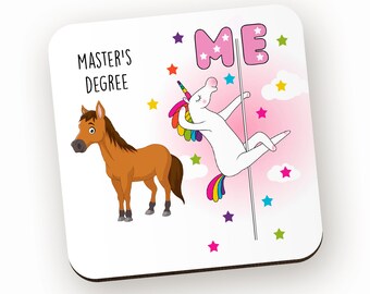 Funny PhD Graduation Gift for Her - Wooden Coaster - PhD Gifts UK - SWC10