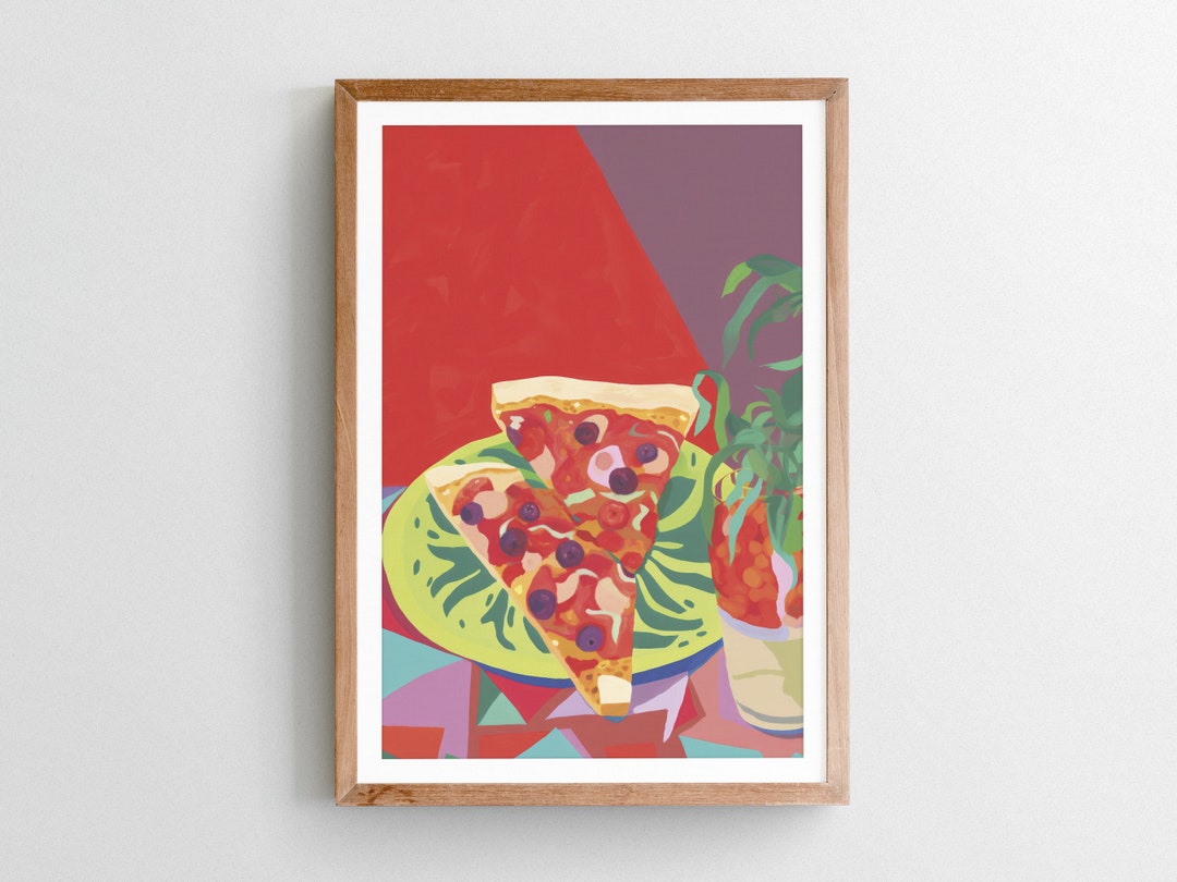Wall Art, Pizza Poster, Pop Art, Abstract Art, Colorful Wall Art ...