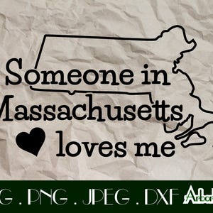 Qualcuno nel Massachusetts mi ama Baby Onesie Svg Dxf Png JPeg Cricut Silhouette Massachusetts regalo nonna baby shower Boston baby love