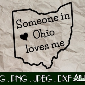 Jemand in Ohio liebt mich Baby Strampelanzug svg Dxf Png JPEG Clip Art Ohio Oma Geschenke Babyparty Buckeye Zustand Babyliebe Ohioan Liebe OH Geschenk