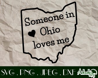 Someone in Ohio loves me Baby Onesie Svg Dxf Png JPeg Clip Art Ohio grandma gifts baby shower Buckeye State baby love Ohioan love OH gift