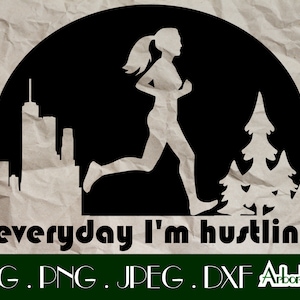 Runner SVG Runner Cut File Cricut Female Runner ClipArt Transparent Inspirational Cameo Silhouette Digital dxf png jpeg Forest Trail Running