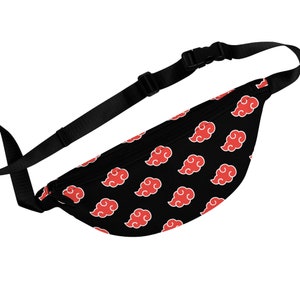 Anime Red Cloud Pattern Fanny Pack Sling with Adjustable Strap