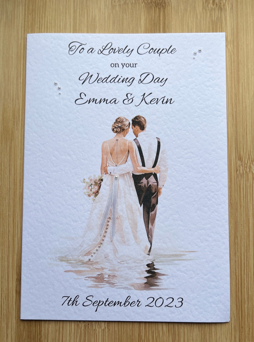 Personalised Wedding Day Card, Luxury Handmade Bride and Groom Happy ...