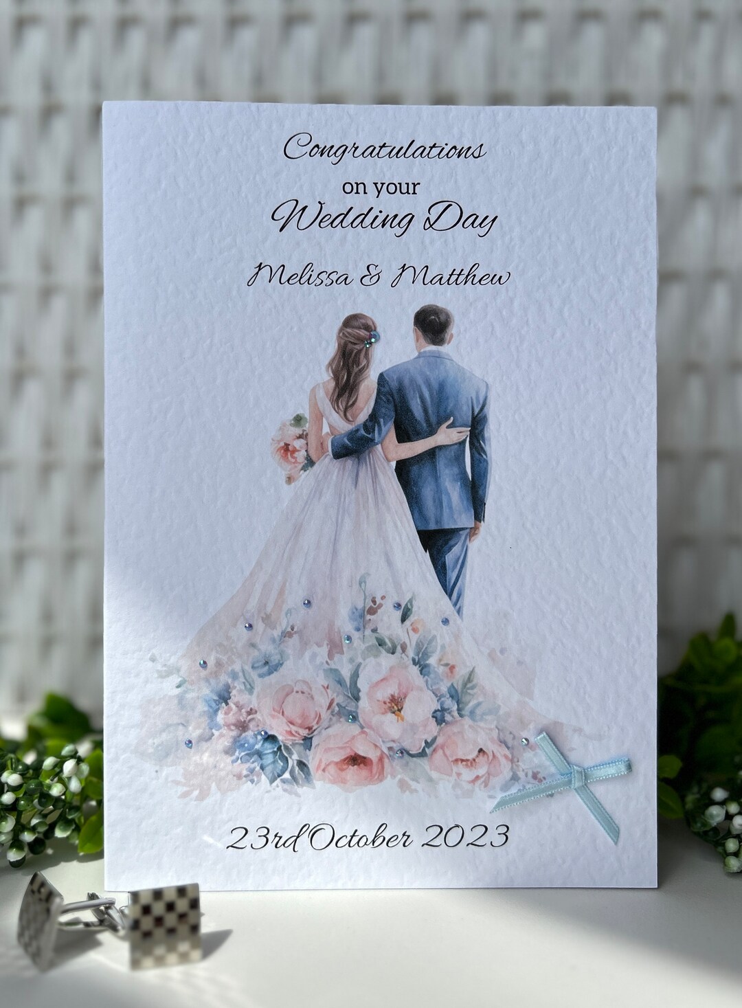 Personalised Wedding Day Card, Luxury Handmade Bride and Groom Happy ...
