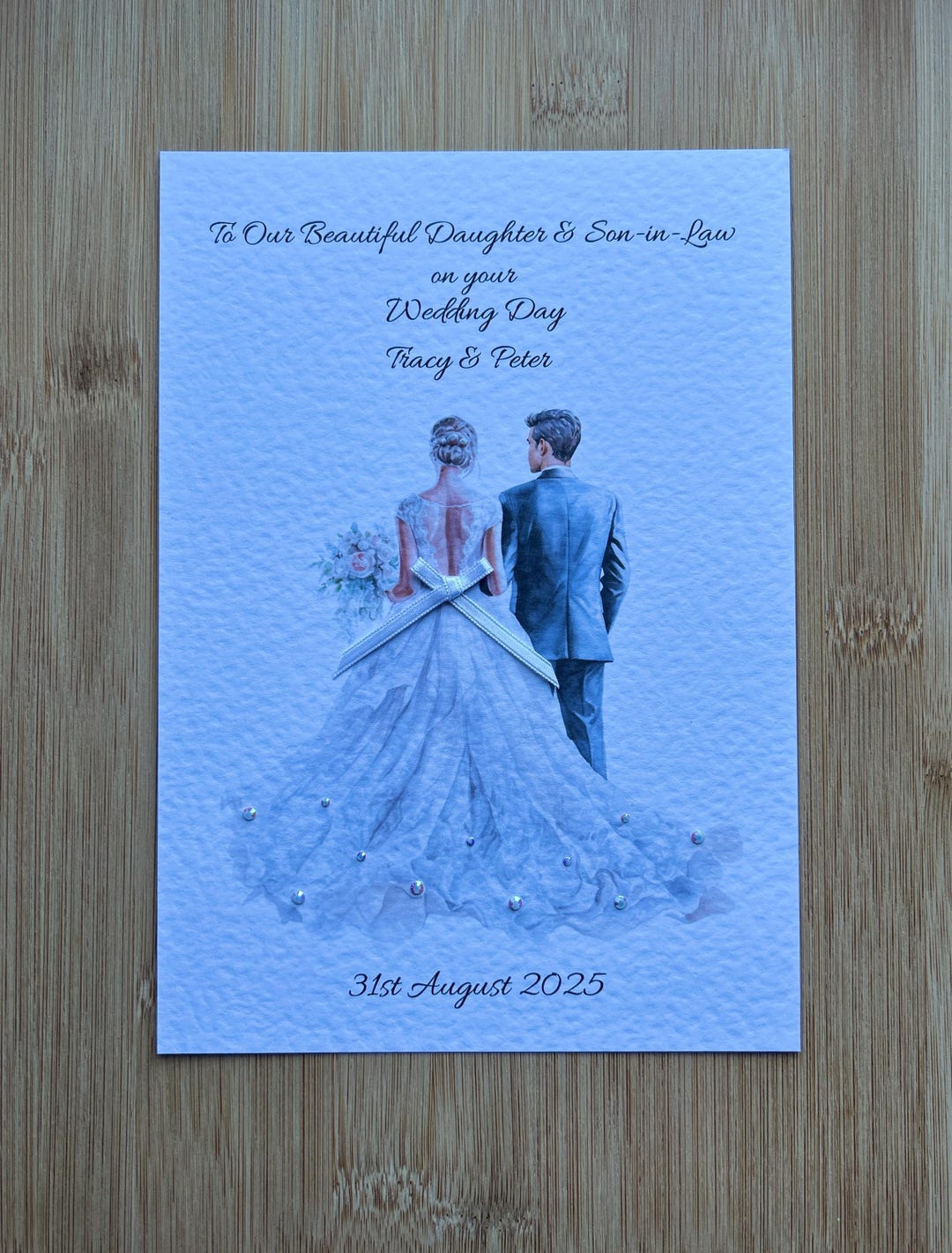 Personalised Wedding Day Card, Luxury Handmade Bride and Groom Happy ...