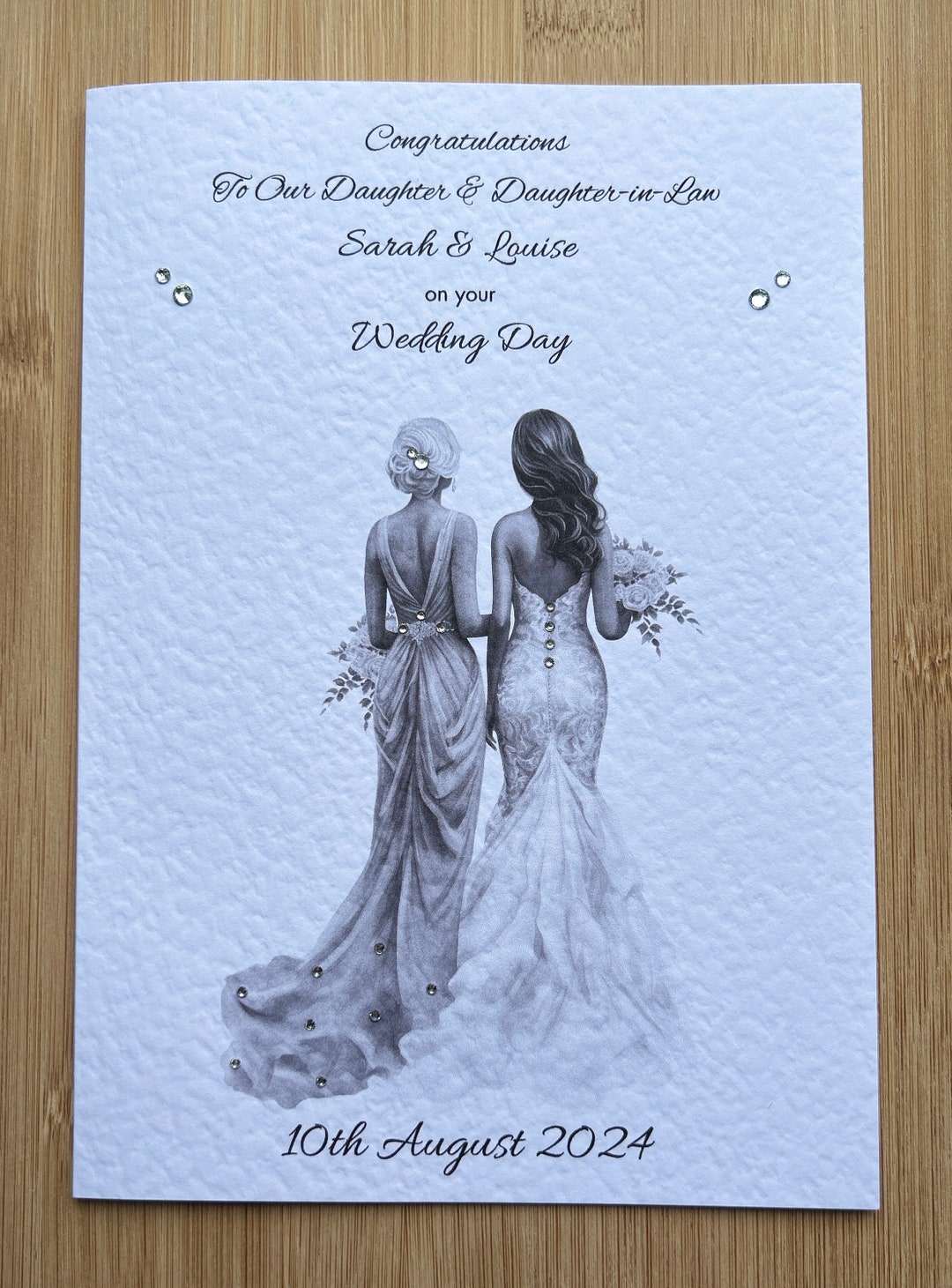 Personalised Same Sex Wedding Day Card, LGBTQ+, Mrs Mrs, Luxury