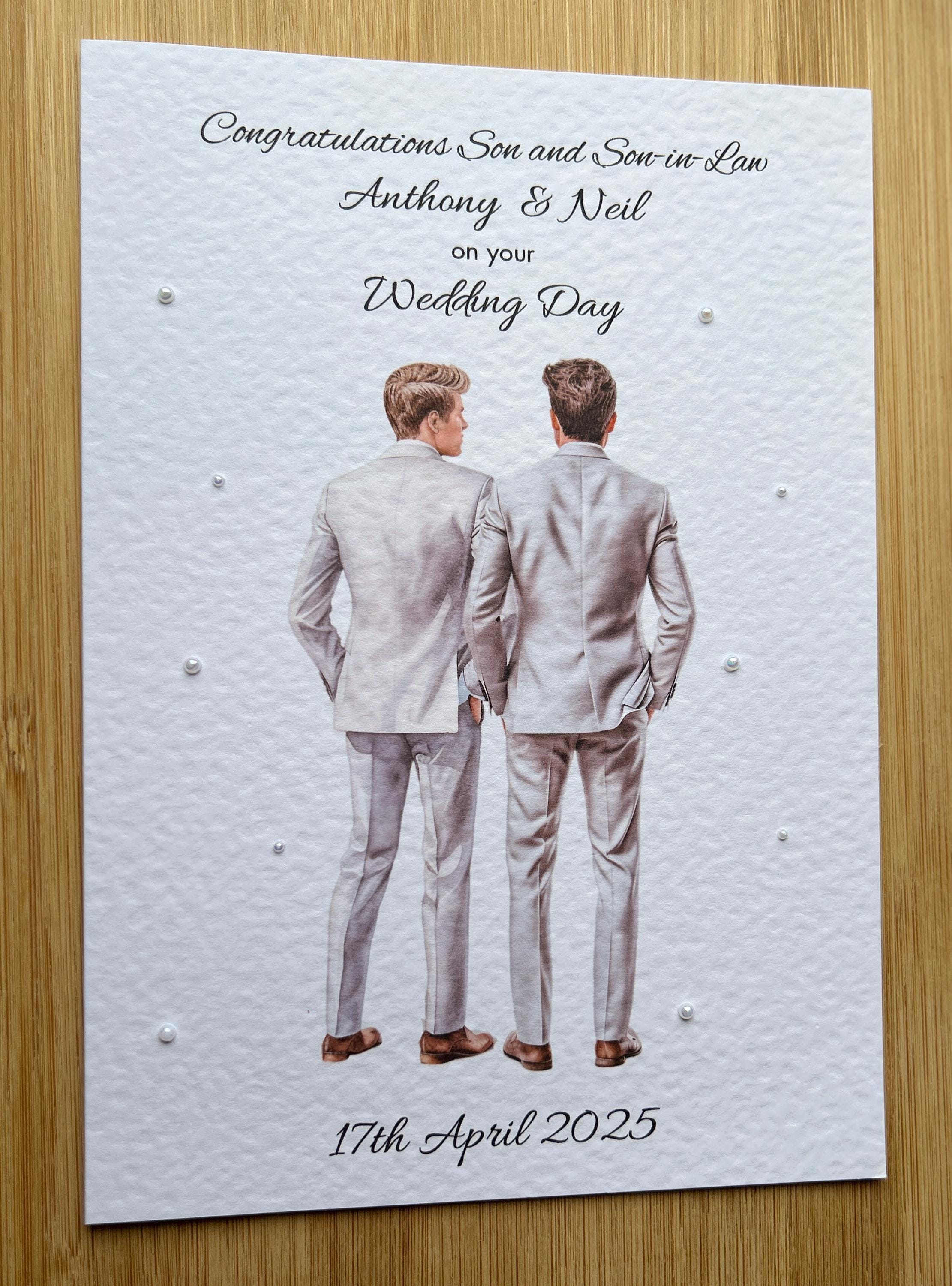 LEMON LOCO You're Engayged Greeting Card | Engagement Card For Gay Couple, LGBTQ You're Engaged Card, Congratulations You're Engaged Card For Gay Men, Two Grooms