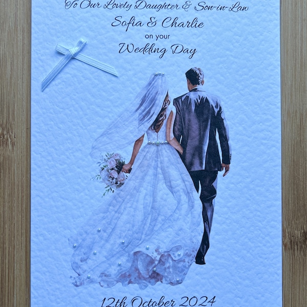 Personalised Bride & Groom Wedding Card - Etsy UK