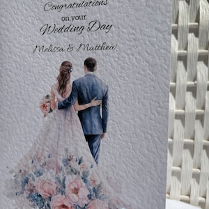 Personalised Wedding Day Card, Luxury Handmade Bride and Groom Happy ...
