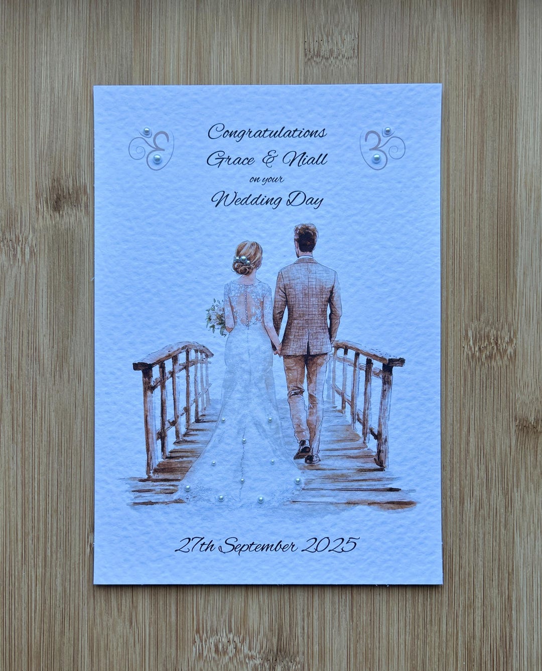 Personalised Wedding Day Card, Luxury Handmade Bride and Groom Happy ...
