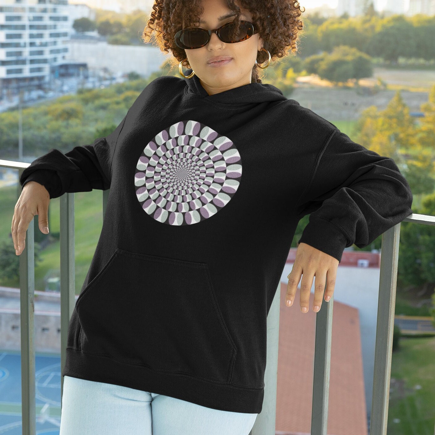 Zigzag Psychedelic Optical illusion Hoodie Dress