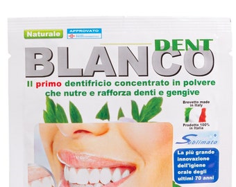 Natural TOOTHPASTE - Clean your Teeth with sublimed bicarbonate mint taste | No Fluoride | Whitening | ITALIAN product - BLANCODENT