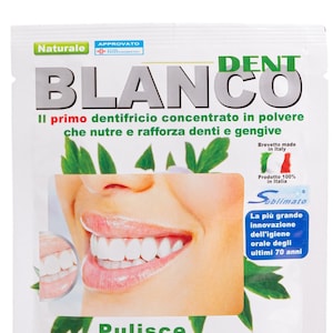 Natürliche ZAHNPASTA – Reinigen Sie Ihre Zähne mit sublimiertem Bikarbonat-Minzgeschmack | Kein Fluorid | Aufhellung | ITALIENISCHES Produkt - BLANCODENT