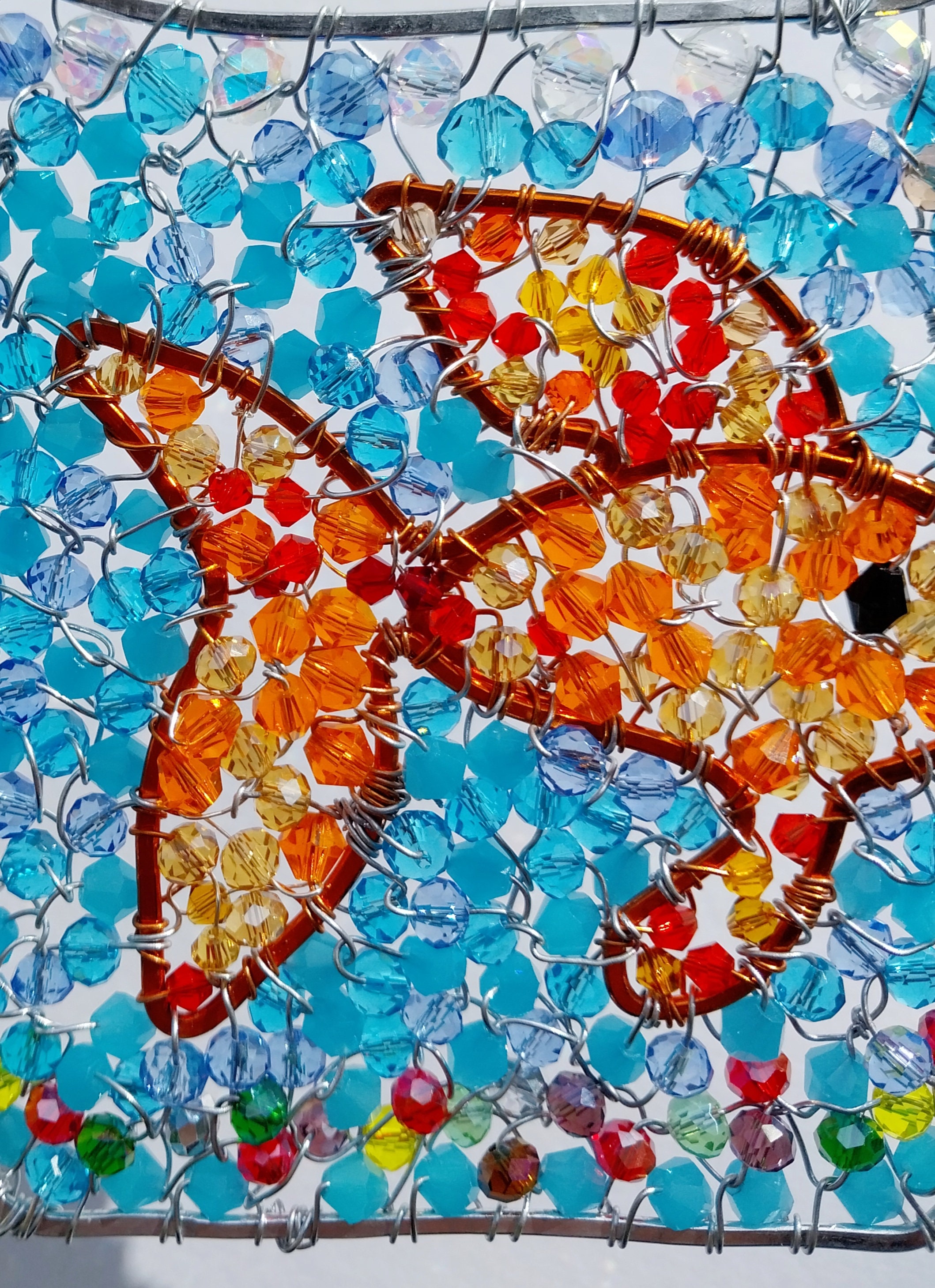 Goldfish in a Bowl Suncatcher Crystal Beaded Wire Wrapped Etsy