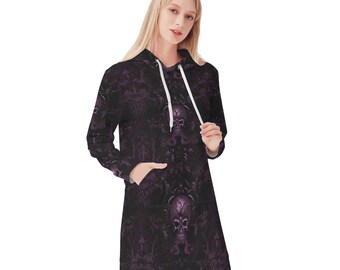 Robe à capuche pour femme, Sweat à capuche femme, Vêtements gothiques, Vampires, Crânes, Cadeau pour elle, Dracula