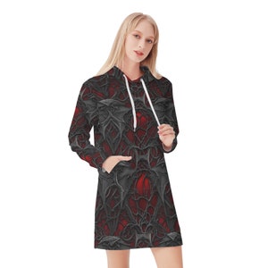 Women&#39;s Hoodie Dress, Women Hoodie, Gothic Style, Aesthetic Hoodie, Gift For Her, Trendy Hoodie, Goth
