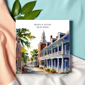 Plantilla de invitación para boda sureña con reserva de fecha en Charleston (RSVP y detalles editables) - Descarga digital de Templett