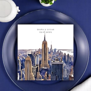 Invitación de boda con diseño de Nueva York (reserva la fecha) – RSVP e información editables – Descarga digital de Templett
