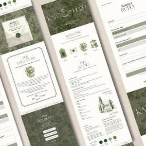 Plantilla de Canva para sitio web de bodas, sitio web de bodas vintage editable, sitio web de bodas personalizado con dinero antiguo, sitio web de bodas digital, descarga digital