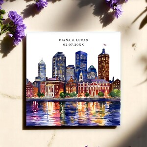 Invitación de boda con diseño de Boston (reserva la fecha) - RSVP y detalles editables - Descarga digital de Templett
