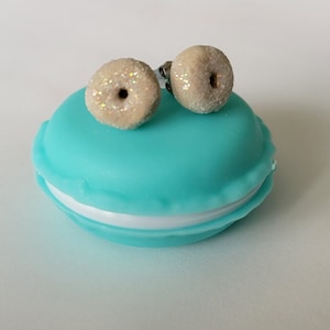Mini Donut Earrings, handmade polymer clay jewelry