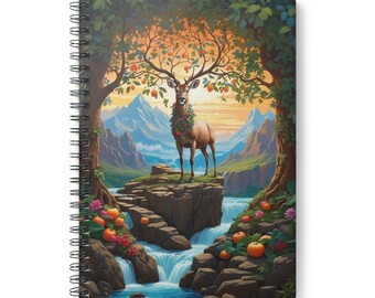 Autumn Stag Wirobound Softcover Notebook, A5