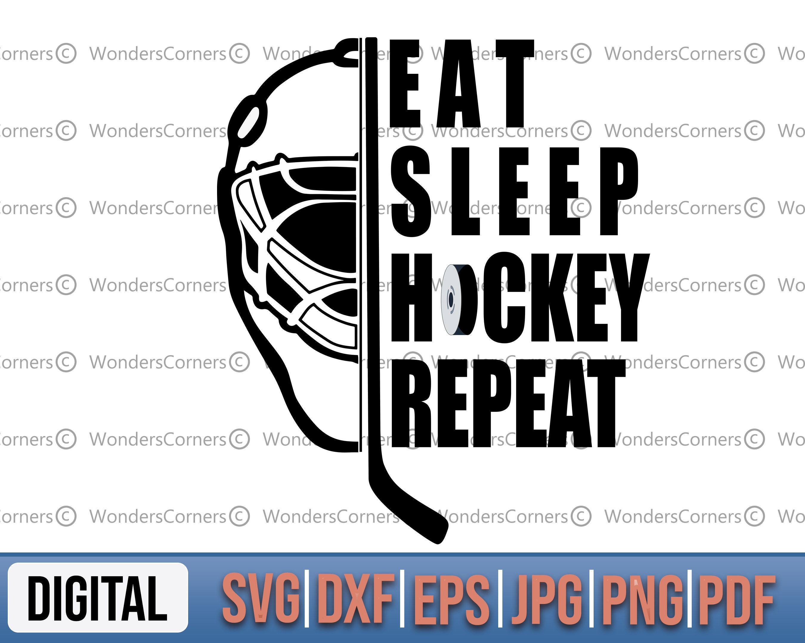 Eat Sleep Hockey Repeat SVG Hockey SVG Hockey Stick Svg Etsy