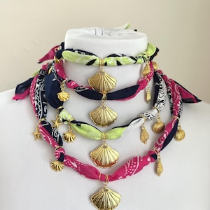 Coastal Cowgirl Bandana Charm Necklaces
