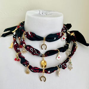 Cherry Rodeo Bandana Charm Necklace