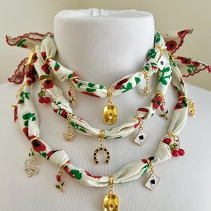 Kissing Cowboys Bandana Charm Necklace