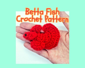 Easy Crochet Betta Pattern - Digital Fish Crochet Tutorial - Crochet Pattern Amigurumi - Betta Fish DIY Crochet - Cute Yarn Fish Directions