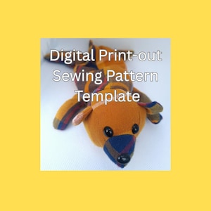 Pattern Bear Plush sewing pattern template bear stuffed animal printable template diy plush bear pattern template cut-out printable PDF