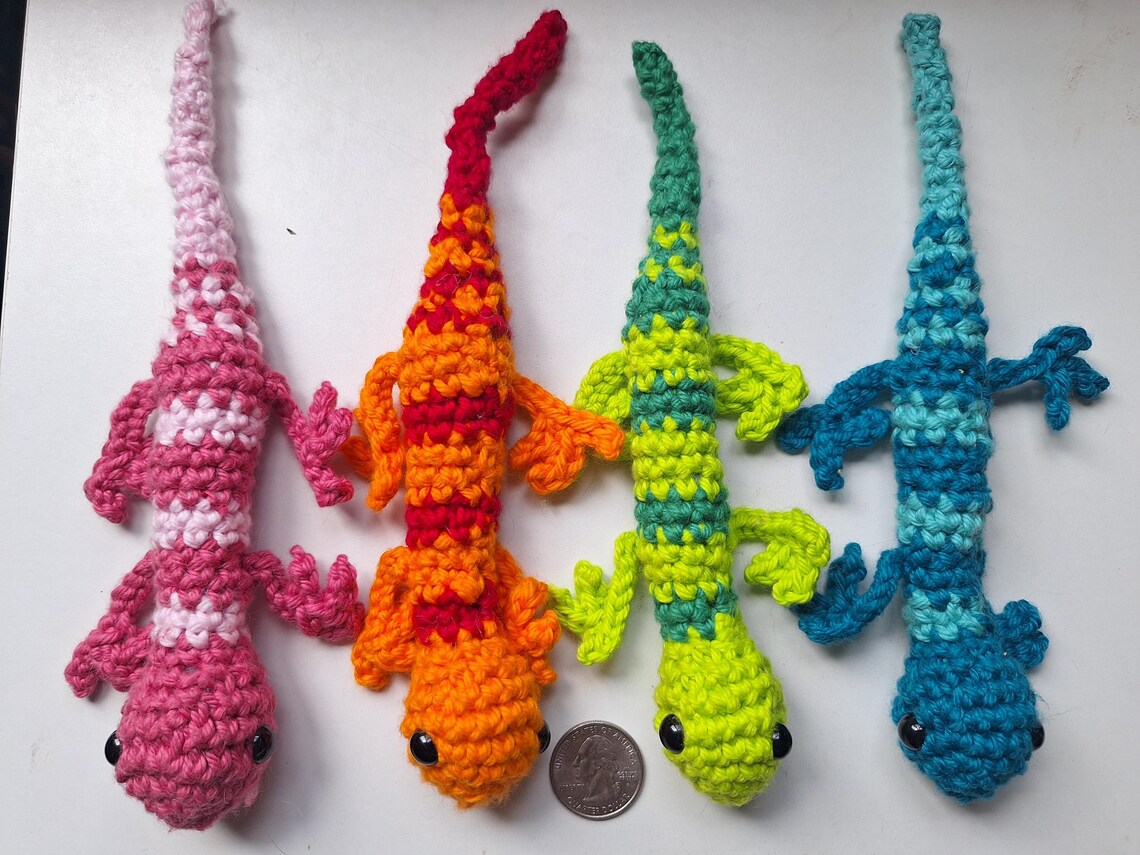 Crochet Lizard Pattern Amigurumi Lizard Plush DIY Gecko Stuffie Digital ...