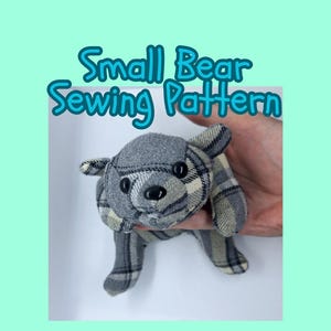 Small Floppy Memory Bear Sewing Pattern: DIY Stuffed Animal Template (PDF) Instant Download and Printable with directions for head