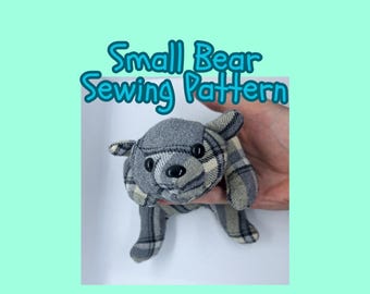 Modello di cucito per orsetto di peluche floscio: modello fai da te per peluche (PDF) da scaricare immediatamente e stampare con istruzioni per la testa