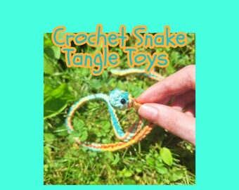 Bulk Soft Crochet Snake Fidget - Stim Toy for Teens - Tangle Toy for Sensory Play - Toy for Classroom Focus - Gift for Reptile Lovers