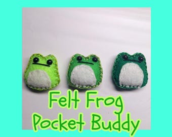 Frog Pocket Buddy Gift for Frog Lover Emotional Support Pet Frog Plush Amphibian Decor Tiny Companion Gift Kawaii Mini Frog Plush