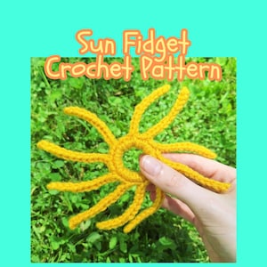 Patrón de sol de crochet, juguete sensorial para manos ocupadas, tutorial de crochet, regalo para niños