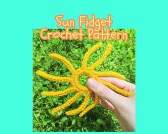 Crochet Sun Pattern Fidget Crochet Pattern DIY Toy Crochet Fidget Tutorial Sensory Fidget Toy Pattern Gift for Kid Activities for Busy Hands
