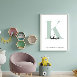 Birth poster digital to print, baby, individualized, newborn, gift, birth, wall decoration