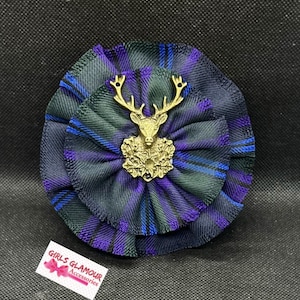 Scottish Spirit Of Scotland Pride Stewart Tartan Plaid Sash Rosette Burns Night Wedding Dress Kilt Page Boy Best Man Viking Stag