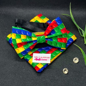 Kids Rainbow LE GO Hanky Handkerchief Sailor Costume Boat Bow Wedding Super Hero Prom World Book Day BT006