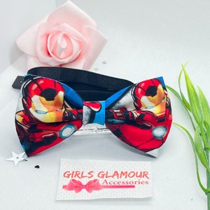 Kids Iron Man Avengers Super Mario Aeroplane Dogs Hero Bow Tie Dickie Wedding Page Boy Costume Prom Halloween T-shirt Holy Communion BT005
