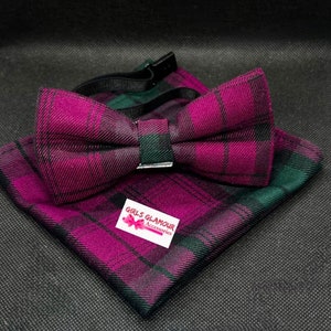 Lindsay Stewart Plaid Tartan Bow Tie Handkerchief Hanky Scottish Celtic Burns Night Wedding Page Boy Kilt Viking Fabric Pocket Square