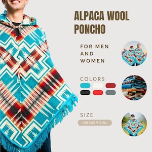 Handgjord babyalpackaullponcho: Geometrisk bohemisk stil