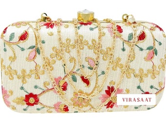 VIRASAAT Floral Clutch